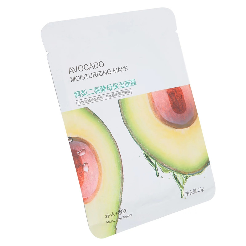 ماسک صورت بایو آکوا مدل AVOCADO وزن 25 گرم مجموعه 5 عددی