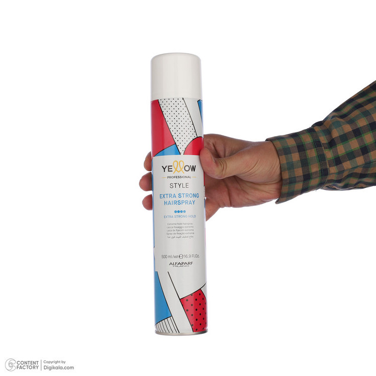 اسپری حالتدهنده مو با قدرت حفظ حالت مو چهار یلو مدل EXTRA STRONG-04 مناسب برای موهای انواع مو حجم 500 میلیلیتر