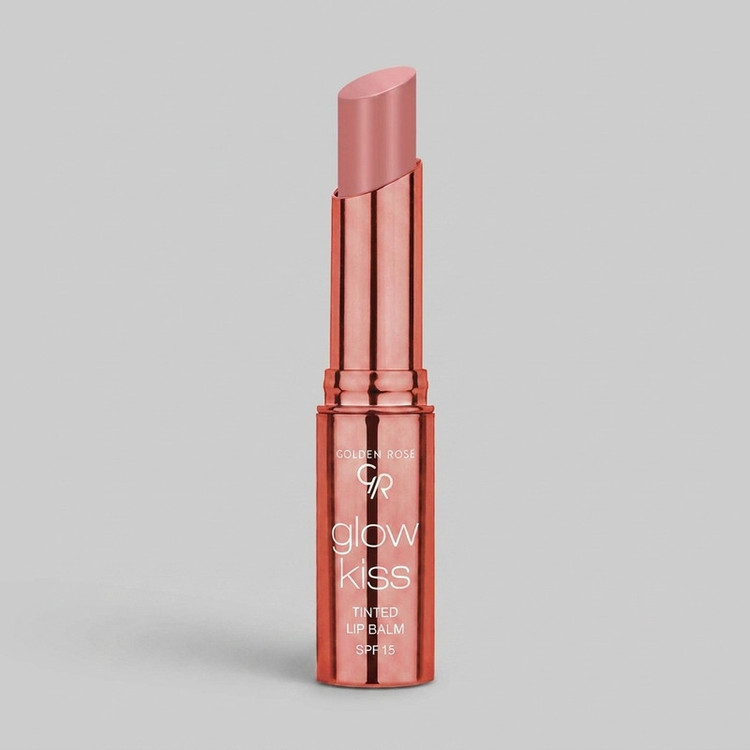 بالم لب تینت گلدن رز مدل TINTED شماره 01 بافت نرم و سبک، حاوی ویتامین E و عصاره، محافظت SPF 15، رطوبترسانی قوی، ماندگاری بالا و نمای نسبتا براق
