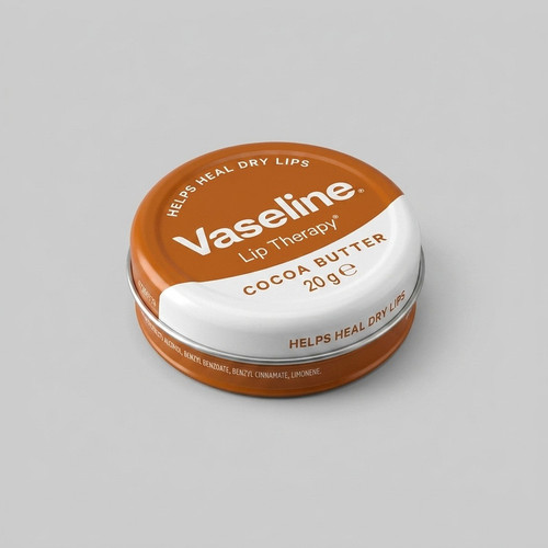 بالم لب مرطوبکننده وازلین مدل Cocoa Butter وزن 20 گرم با کره کاکائو، ترمیمکننده سریع ترک لب، محافظ در برابر باد و خشکی، فاقد الکل و با رایحه ملایم