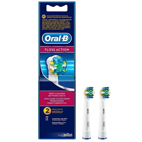 سری یدک مسواک برقی اورال-بی مدل Brush Hesds Floss Action بسته 2 عددی