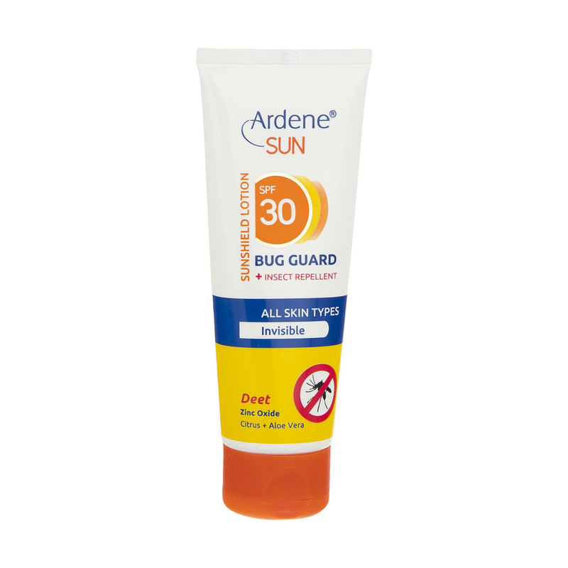 لوسیون ضدآفتاب دافع حشرات آردن سان  bug guard SPF30 بی رنگ